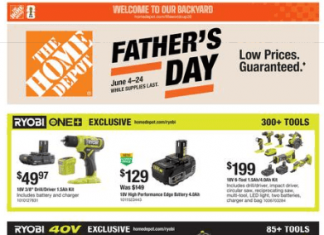 Home Depot Fathers Day Sale Jun 04 – Jun 24, 2026